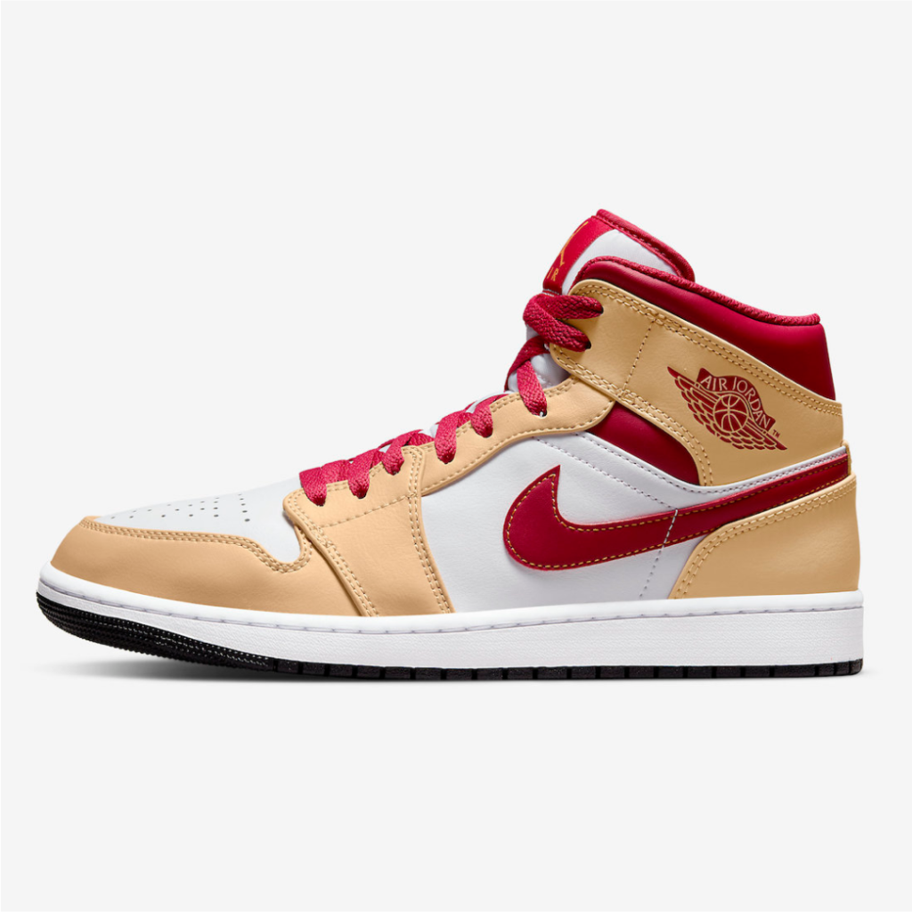 Air Jordan 1 Mid "Light Curry Cardinal"