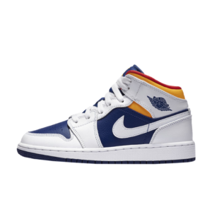 Air Jordan 1 Mid 'White Deep Royal Blue' (GS)