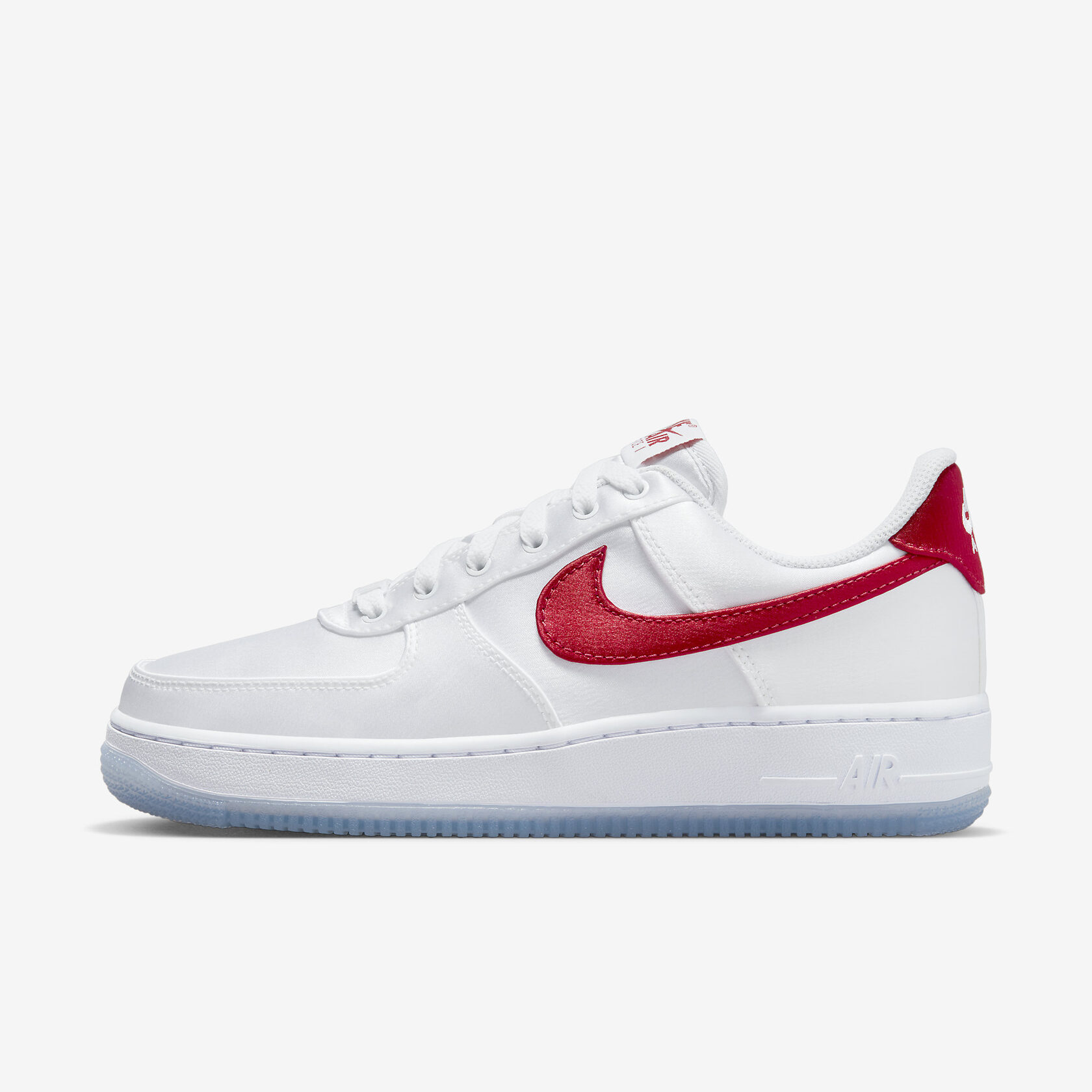 Nike Air Force 1 Low Satin 'White & Red'