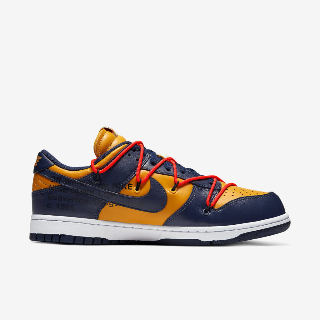 Off-White X Nike Dunk Low “University Gold”