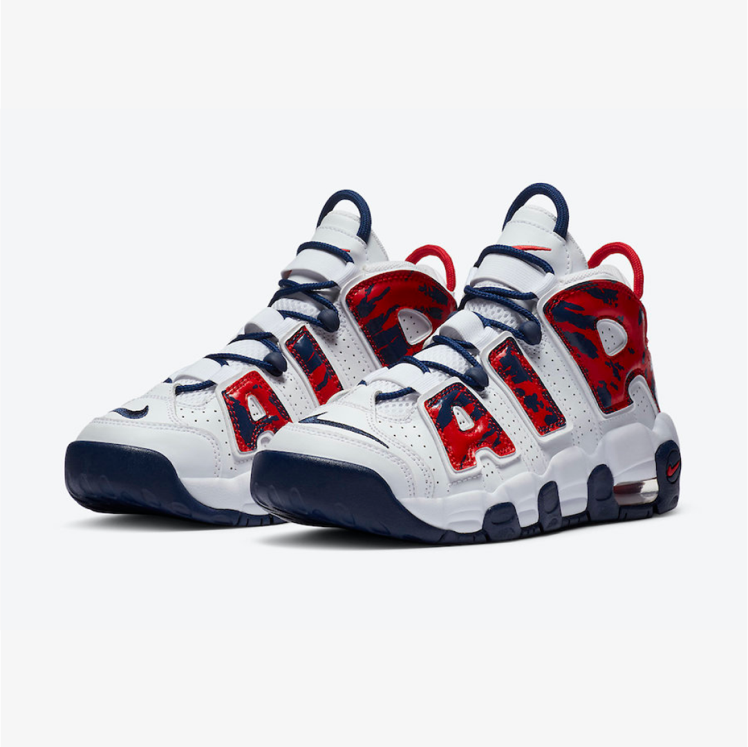 Nike Air More Red Navy Camo2