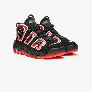 Nike Air More Uptempo Black White Laser Crimson2