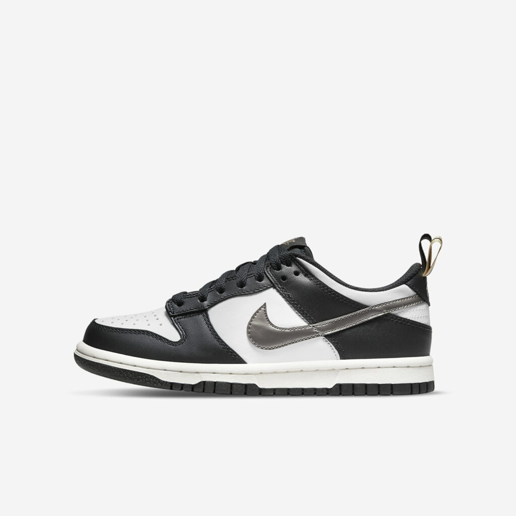 Nike Dunk Low 'Black White Metallic' (GS)