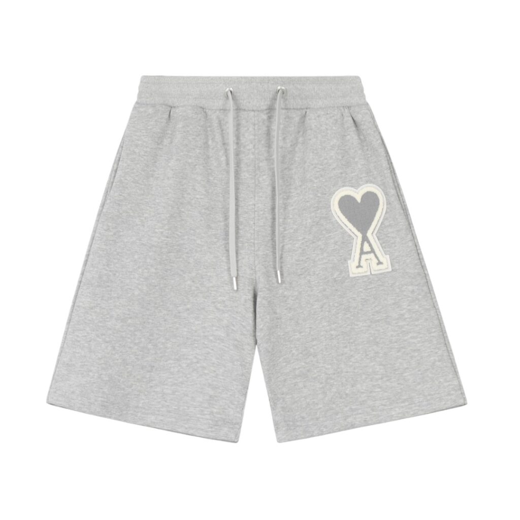 AMI Paris Oversize Logo Grey Shorts