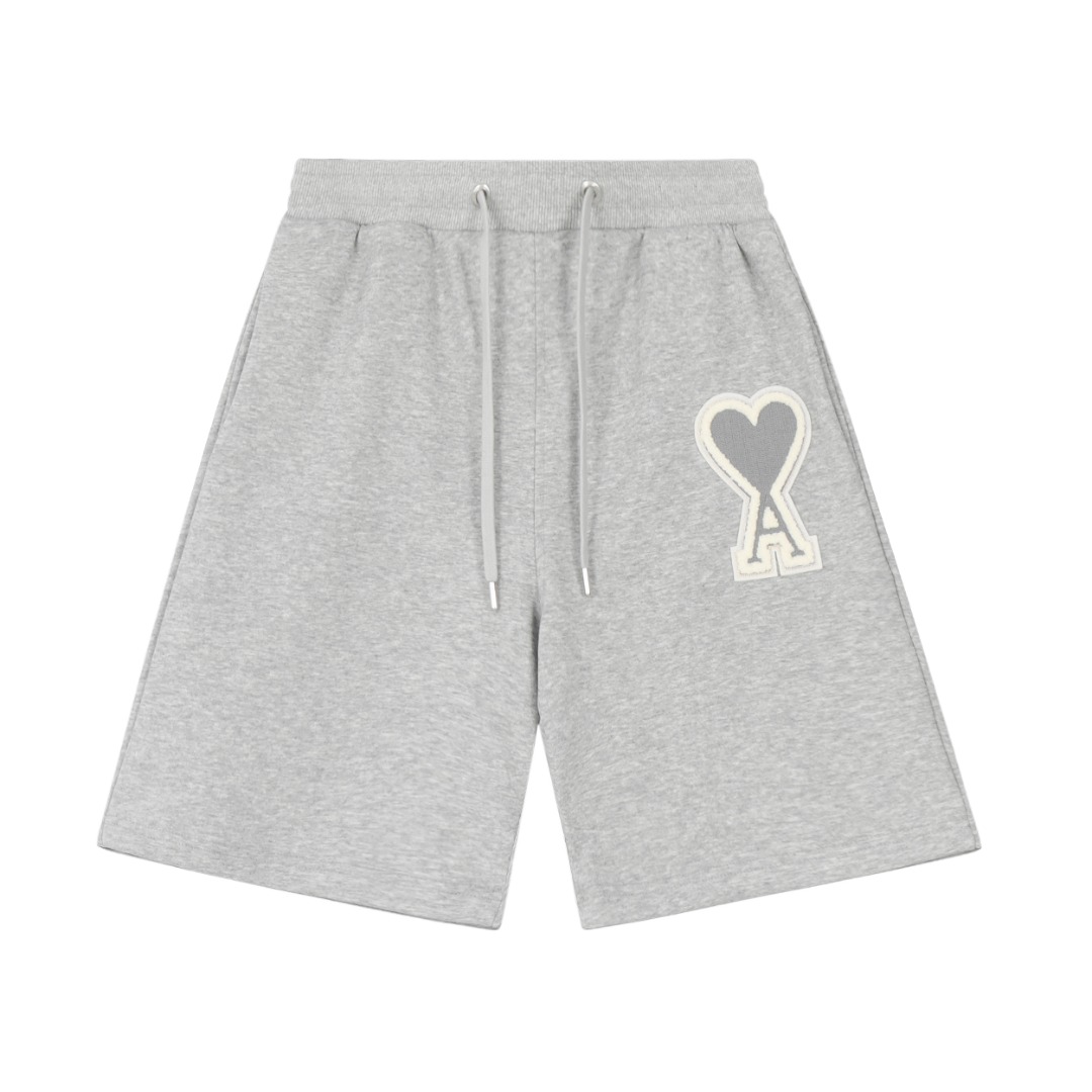 AMI Paris Oversize Logo Grey Shorts1