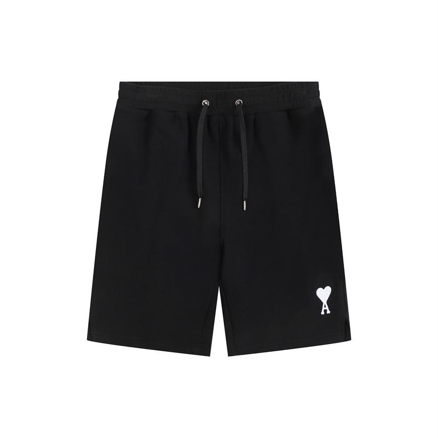 AMI Paris White Logo Shorts