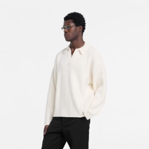 Represent Wool-Blend Ribbed Polo Sweater2
