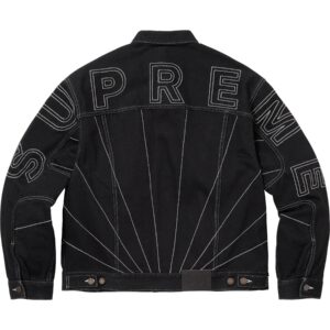 Supreme Radial Embroidered Denim Jacket Black