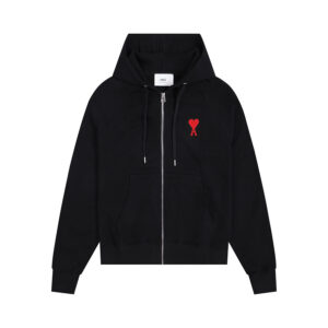 AMI Paris Black Zip Hoodie