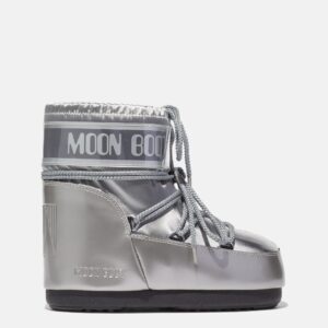 Moon Boot ICON LOW GLANCE SILVER SATIN BOOTS