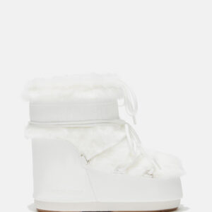 Moon Boot ICON LOW WHITE FAUX-FUR BOOTS