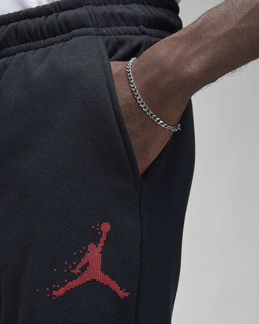Air Jordan Essentials Holiday Sweatpants 'Black Red'3