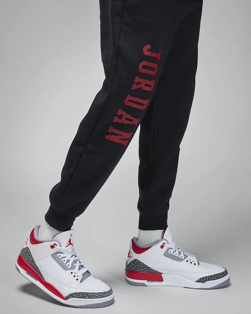 Air Jordan Essentials Holiday Sweatpants 'Black Red'4