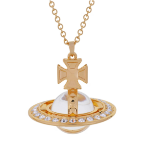 Vivienne Westwood Necklace Rhinestone Large Size Gold