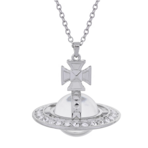 Vivienne Westwood Necklace Rhinestone Large Size Silver