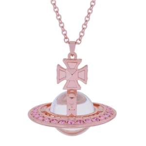 Vivienne Westwood Orb Necklace Pendant Pink Gold