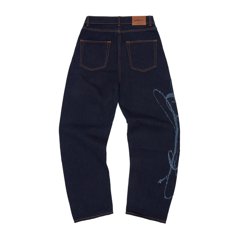 Corteiz Frayed Denim Baggy Jeans