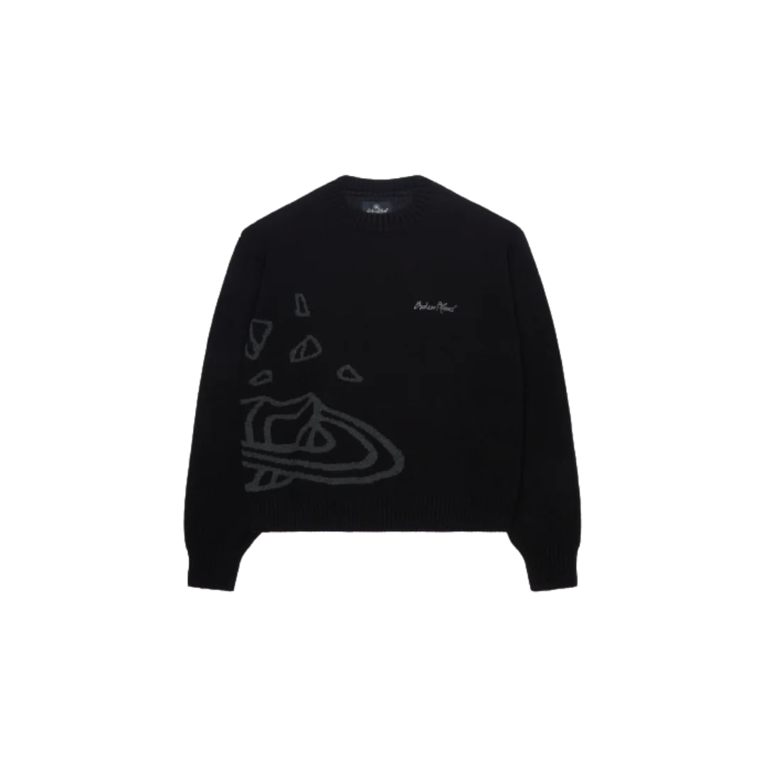 Broken Planet Market Knit Sweater Midnight Black
