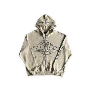 Broken Planet Outer Space Zip Up Hoodie Beige