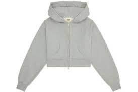 Broken Planet Women's Basics Cropped Zip-Up Hoodie Heather Grey