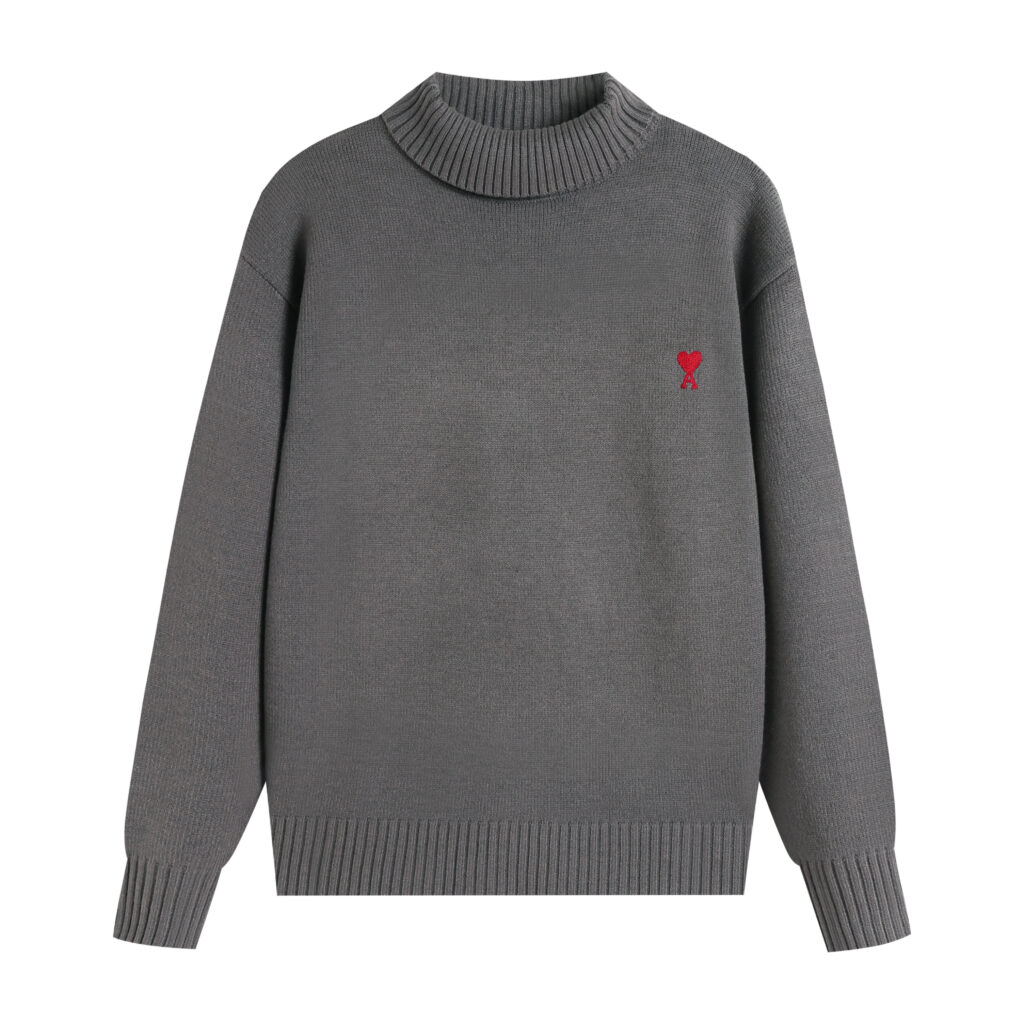Ami Paris Ami de Coeur Mock Neck Sweater