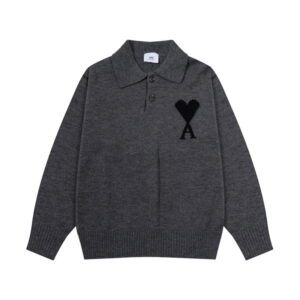 Ami Paris Ami de Coeur Oversize Polo Sweater