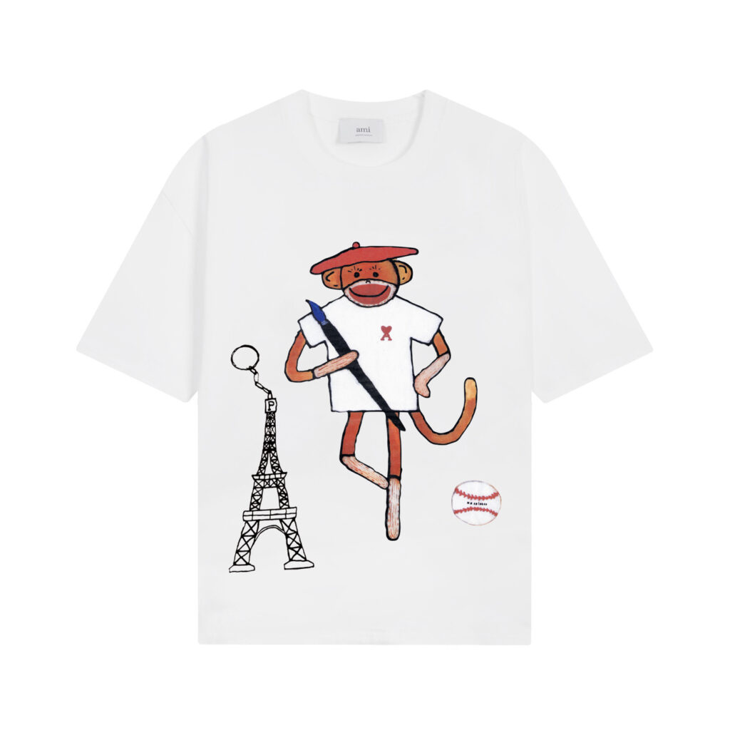 Ami Paris Monkey Print T-Shirt