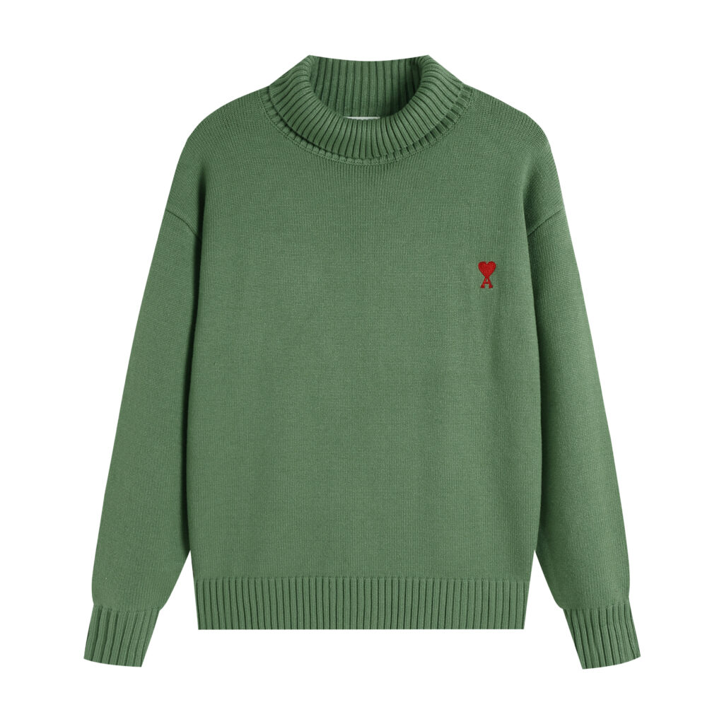 Ami Paris Ami de Coeur Mock Neck Sweater