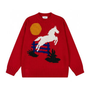 Ami Paris Horse Intarsia Oversize Sweater