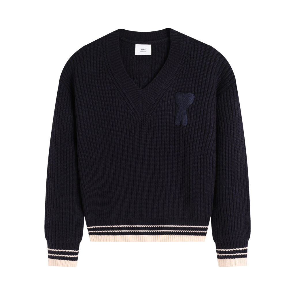 Ami Paris Ami de Coeur V-neck Sweater