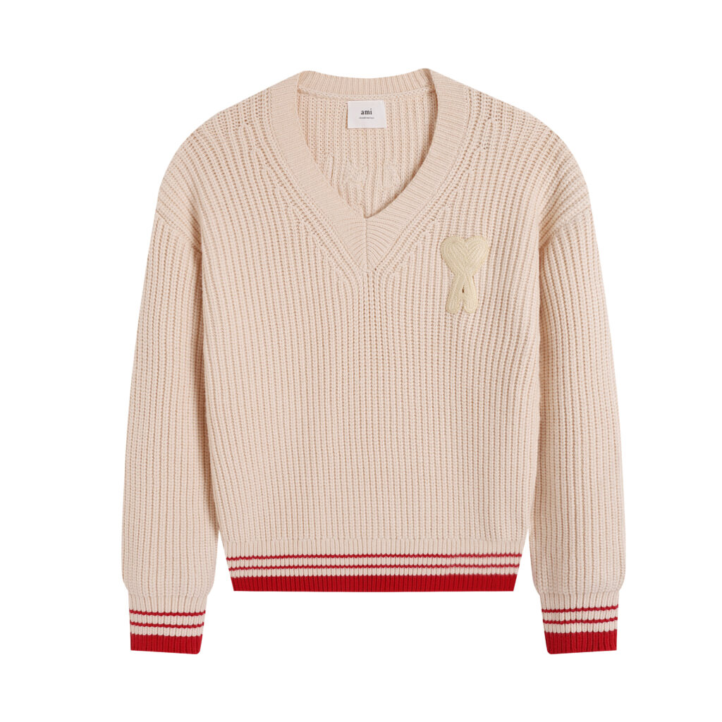 Ami Paris Ami de Coeur V-neck Sweater