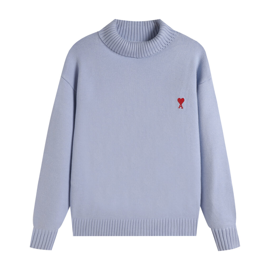 Ami Paris Ami de Coeur Mock Neck Sweater
