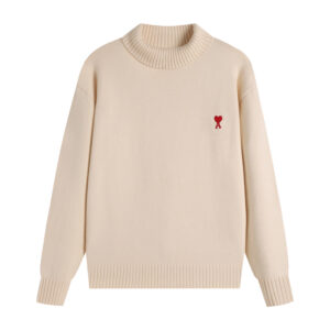 Ami Paris Ami de Coeur Mock Neck Sweater