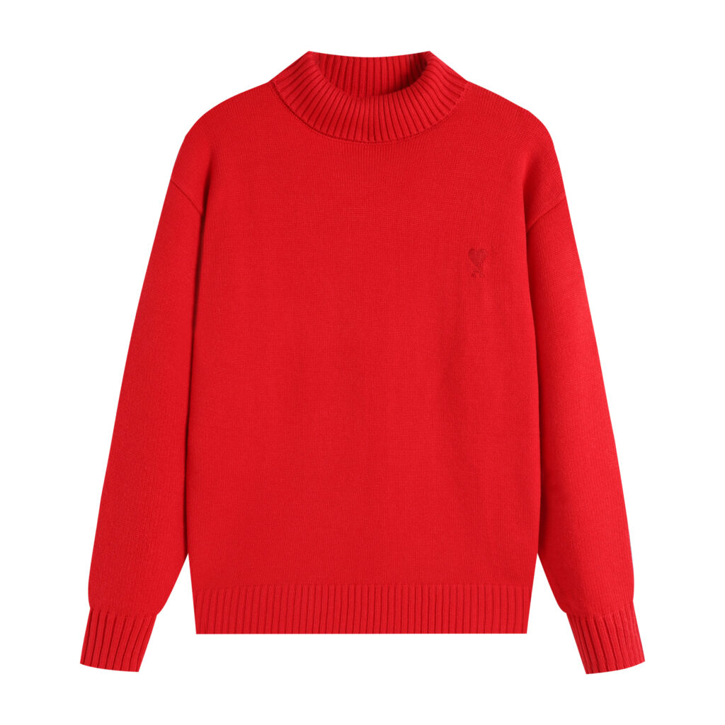 Ami Paris Ami de Coeur Mock Neck Sweater