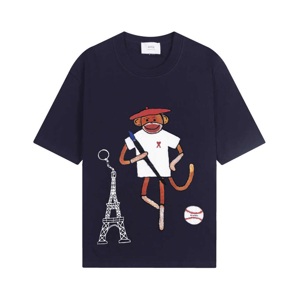 Ami Paris Monkey Print T-Shirt
