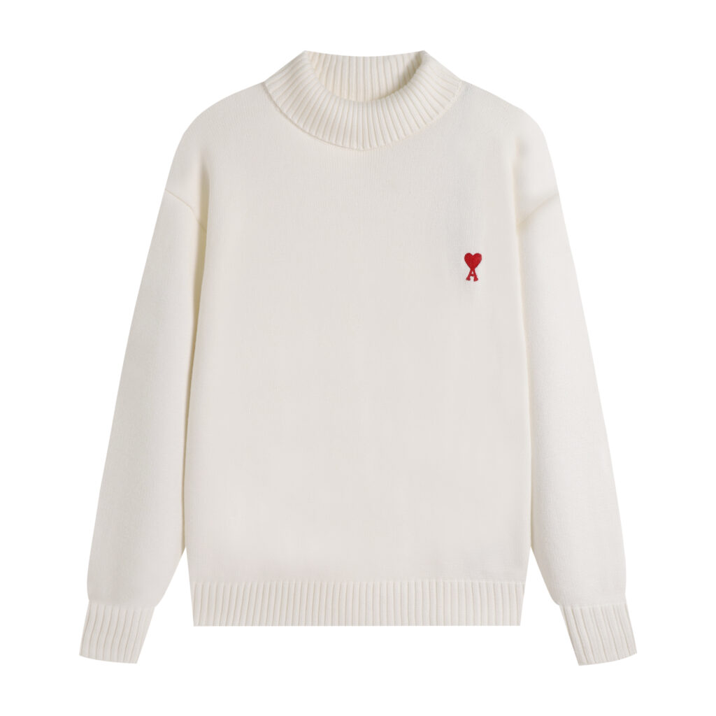 Ami Paris Ami de Coeur Mock Neck Sweater