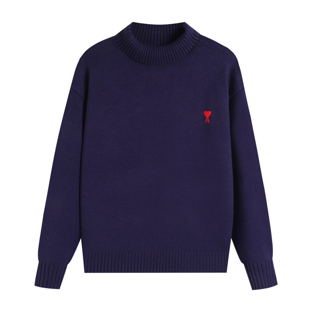 Ami Paris Ami de Coeur Mock Neck Sweater