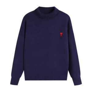 Ami Paris Ami de Coeur Mock Neck Sweater