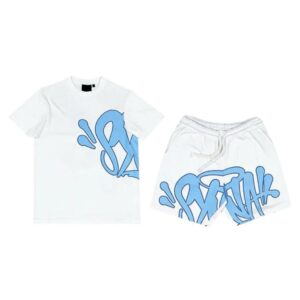 Syna World Logo T-Shirt & Short Set White/Blue