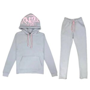 Syna World Logo Tracksuit – Grey/Pink