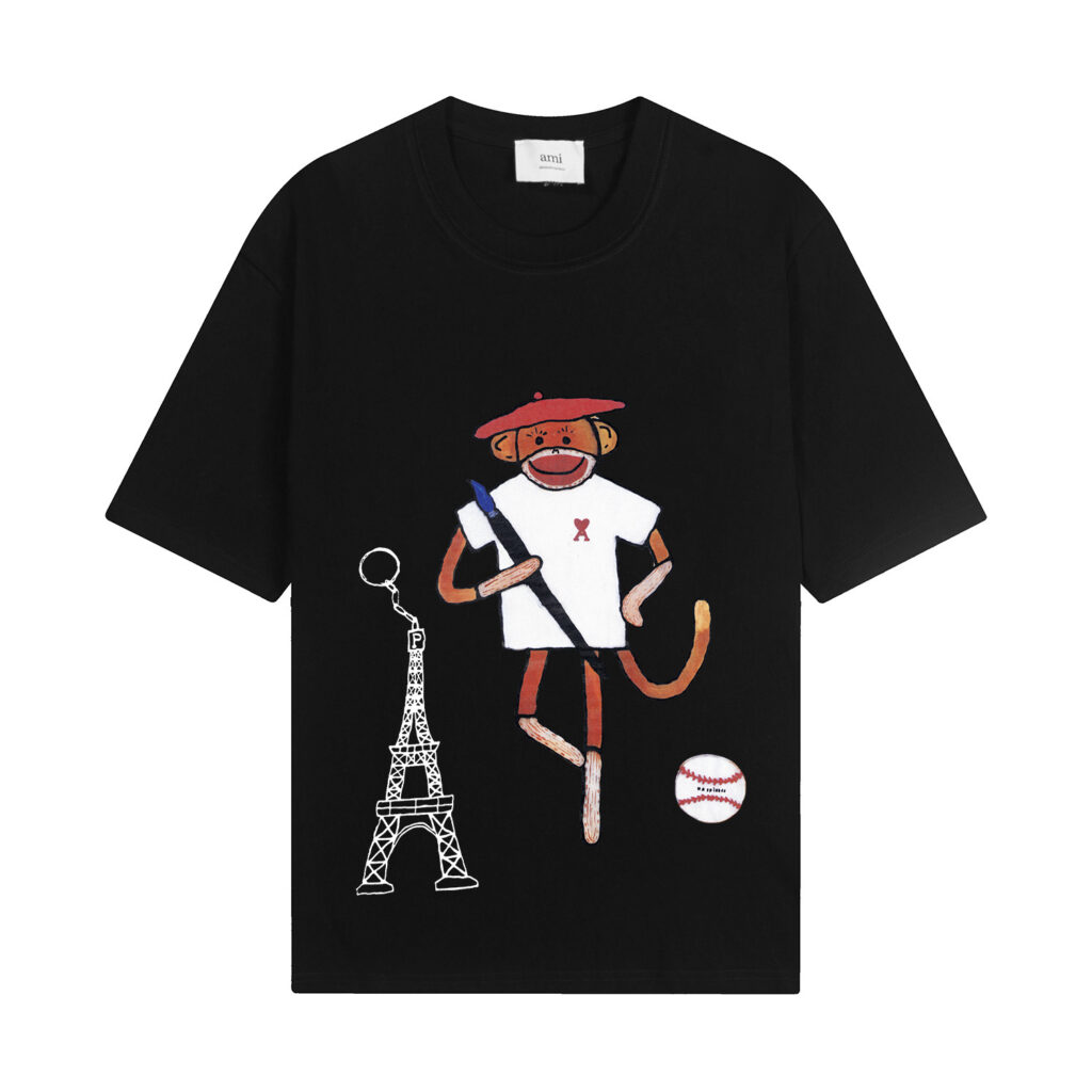 Ami Paris Monkey Print T-Shirt