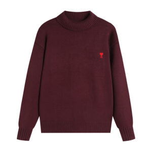 Ami Paris Ami de Coeur Mock Neck Sweater