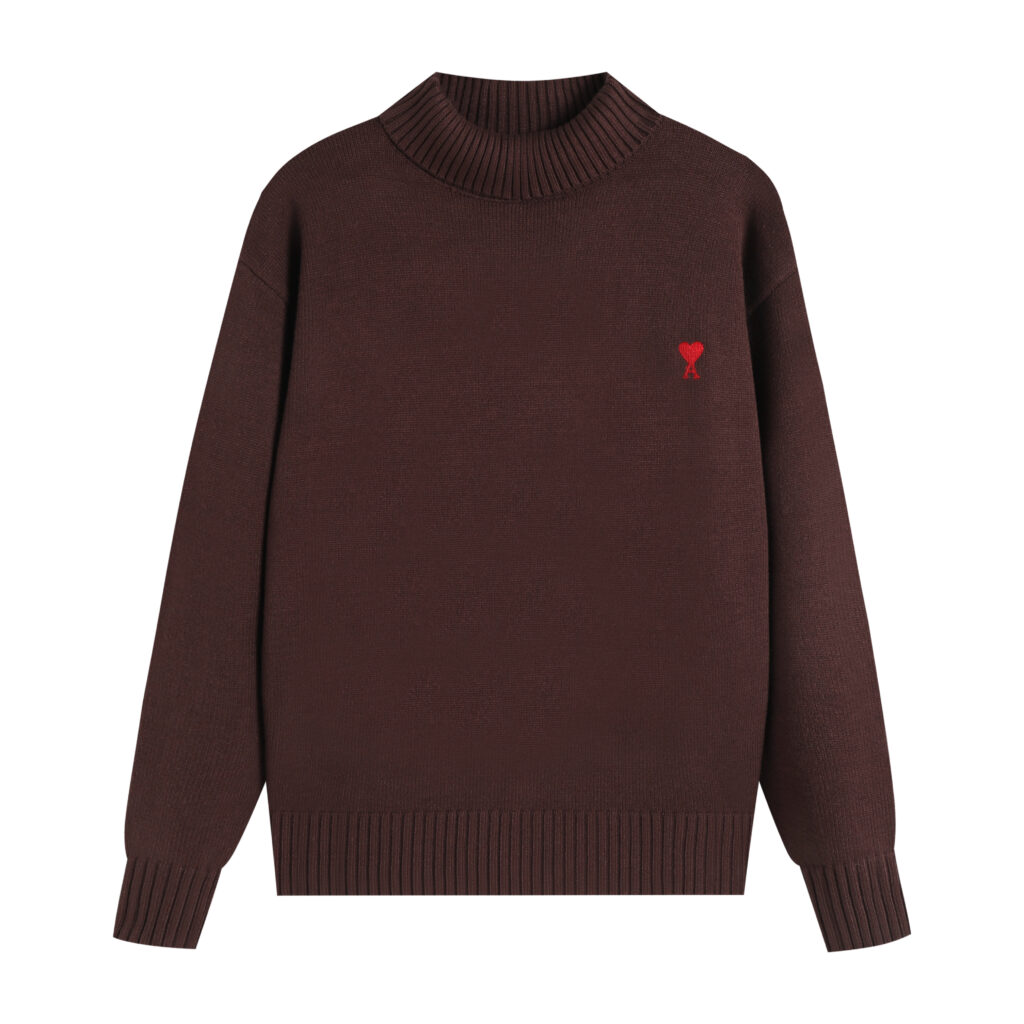 Ami Paris Ami de Coeur Mock Neck Sweater
