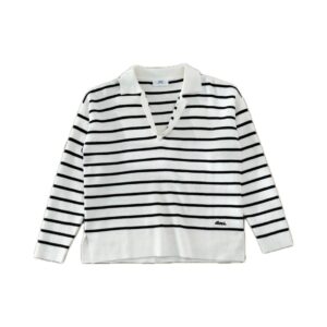 Ami Paris Striped Polo Sweater