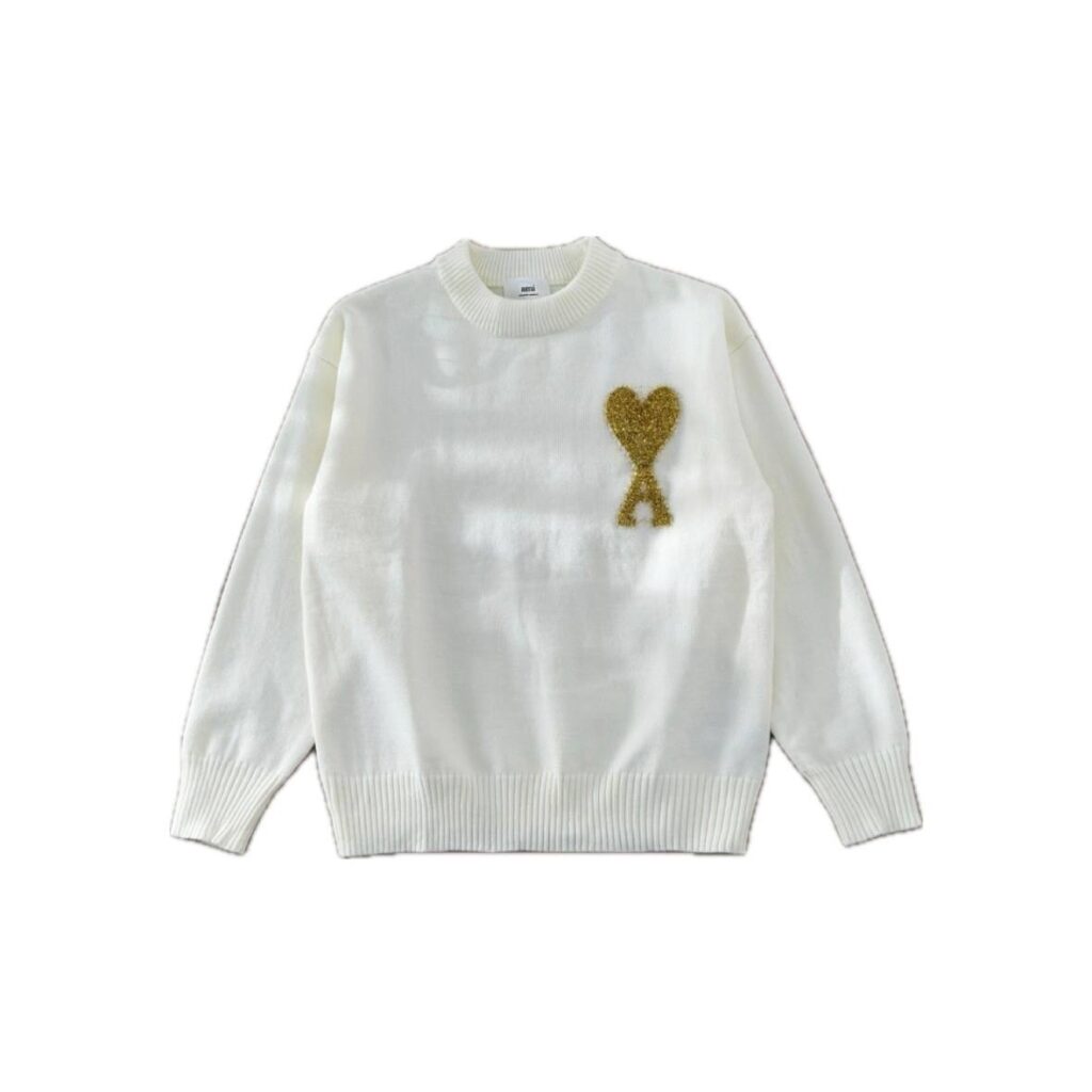 Ami Paris Ami de Coeur Rhinestone Sweater