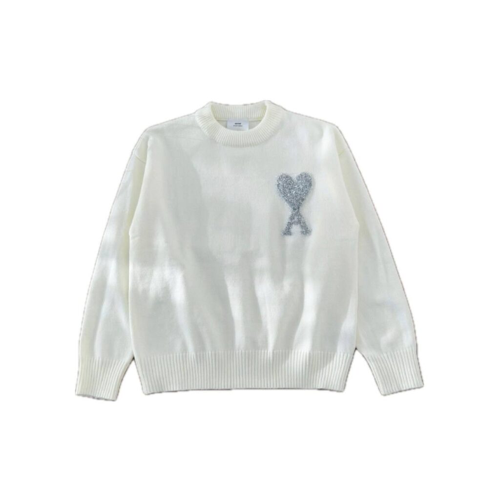 Ami Paris Ami de Coeur Rhinestone Sweater