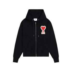 Ami Paris Ami de Coeur Oversize Zip-Up Hoodie