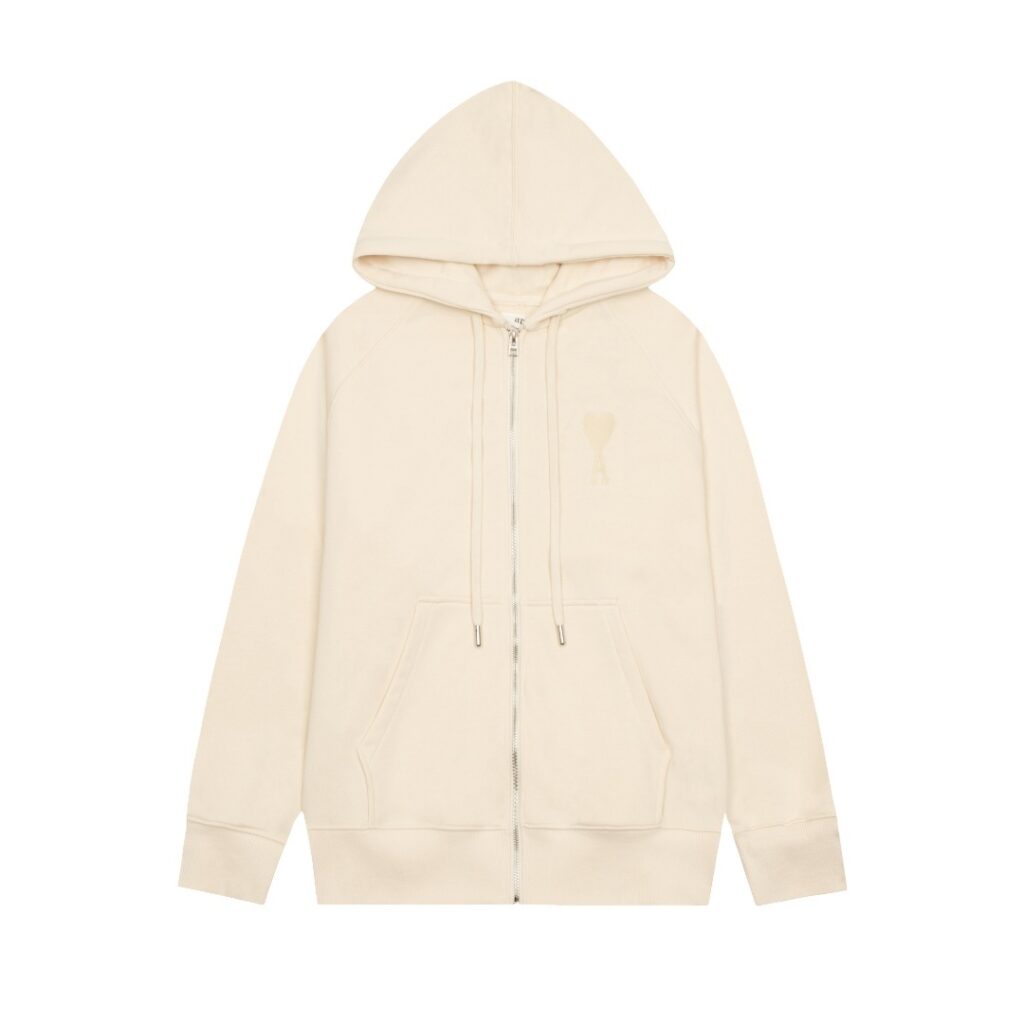Ami Paris Ami de Coeur Zip-Up Hoodie
