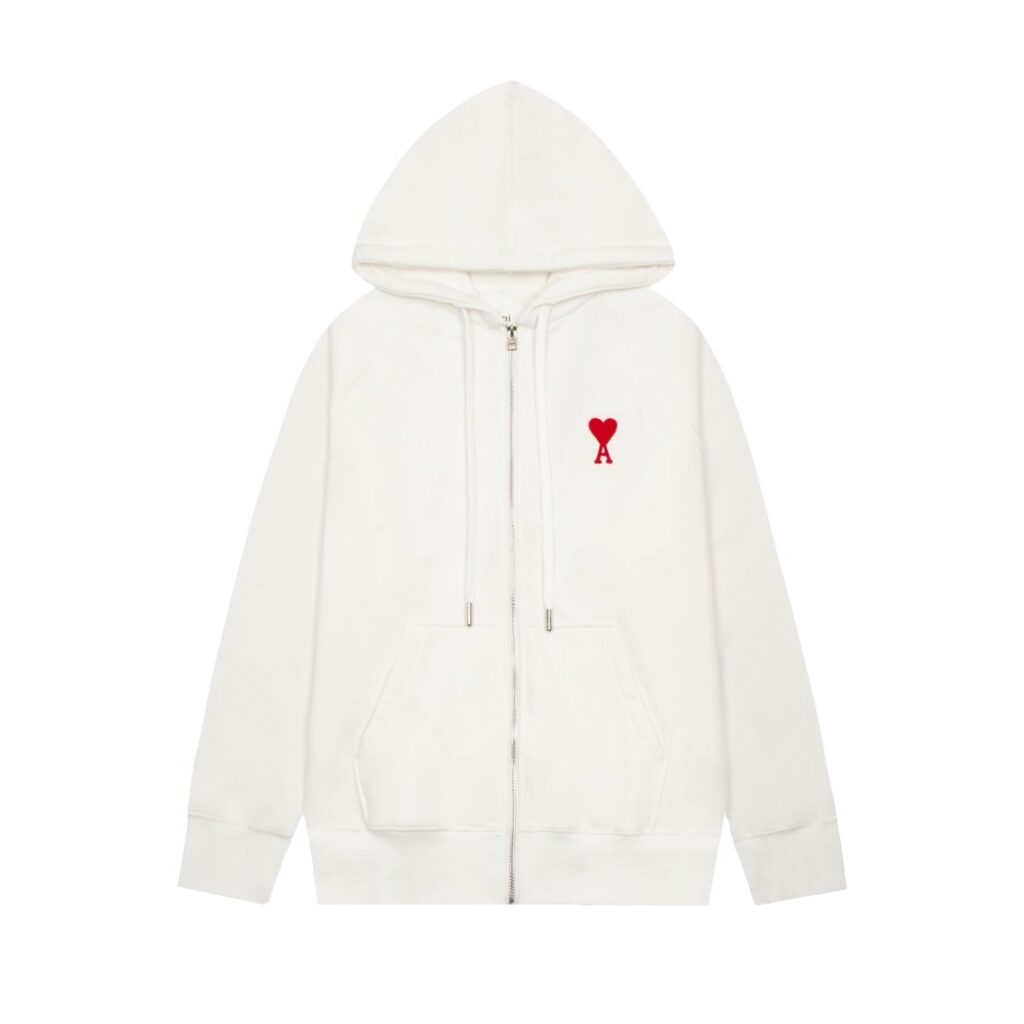 Ami Paris Ami de Coeur Zip-Up Hoodie