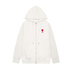 Ami Paris Ami de Coeur Zip-Up Hoodie
